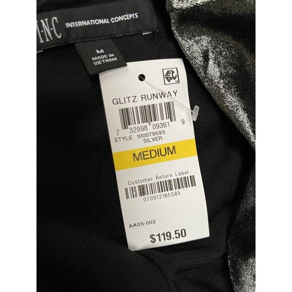 INC International Concepts Puff-Sleeve Crushed Velvet Wrap Dress Medium New - Picture 3 of 11